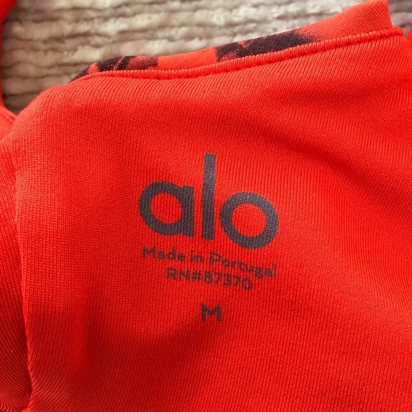 ALO Yoga Red & Black Floral Sports Bra - Picture 5 of 5